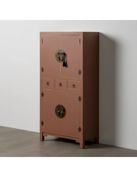 Aparador Oriental Alto SHIAN 131 x 63, moka. 2 puertas y 3 cajones