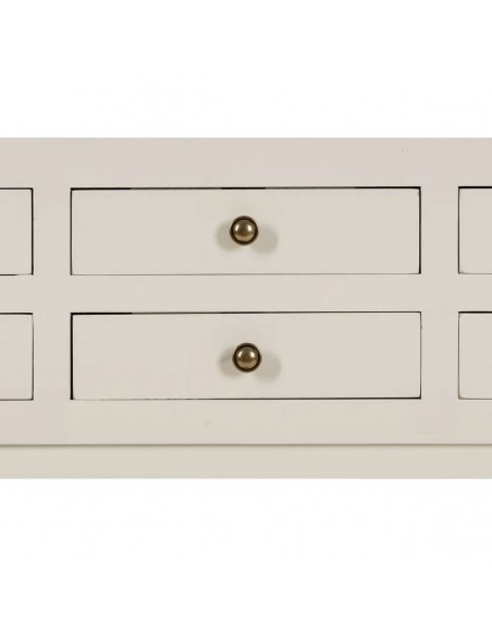 Consola de diseño Oriental HANZO 85 x 26, blanco y 6 cajones.