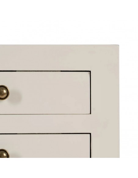 Consola de diseño Oriental HANZO 85 x 26, blanco y 6 cajones.