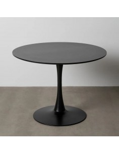 Mesa redonda Oda 100 cm. DM y Metal lacado preto.