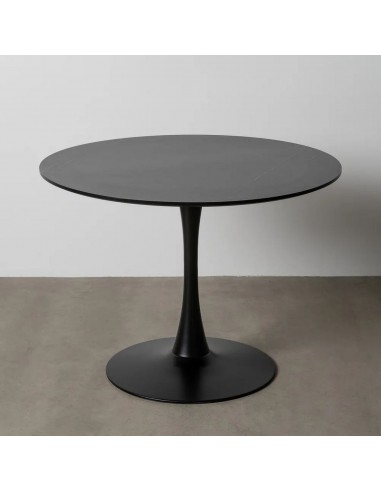 Mesa redonda Oda 100 cm. DM y Metal lacado negro.