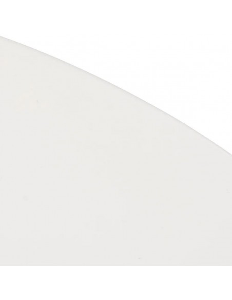 Mesa redonda Argo 120, MDF branco e aço com efeito madeira