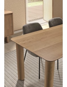 Mesa moderna de comedor TTOLI 200 x 100, chapada en roble 2