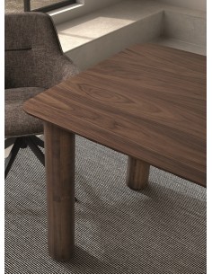 Mesa moderna de comedor TTOLI 200 x 100, chapada en nogal 2