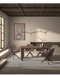 Mesa moderna de comedor TTOLI 160 x 90 chapada en nogal 2