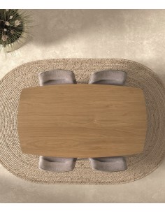 Mesa de jantar BATILDA 160 x 90, madeira folheada a carvalho 2