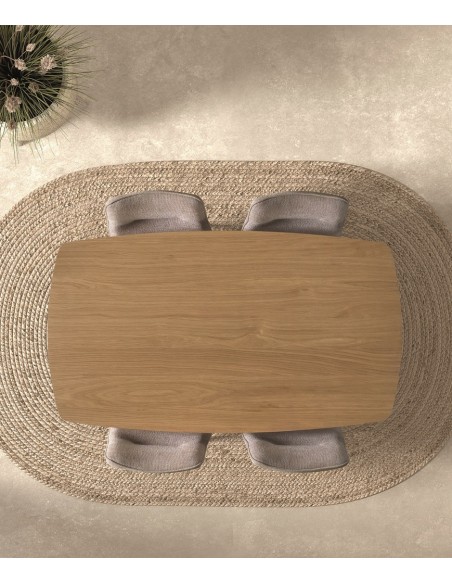 Mesa de jantar BATILDA 160 x 90, madeira folheada a carvalho