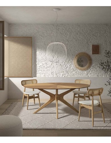 Mesa de comedor ovalada Naanim 180 x 110 roble