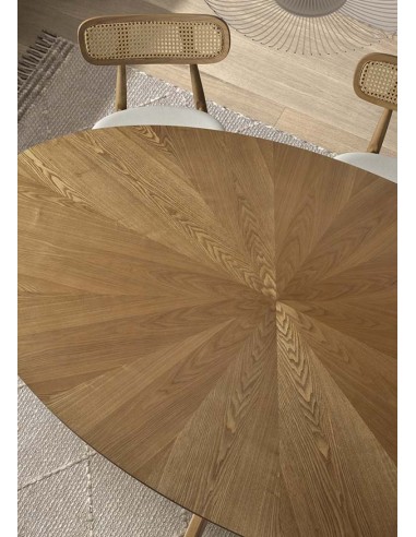 Mesa de jantar oval Naanim 180 x 110 carvalho
