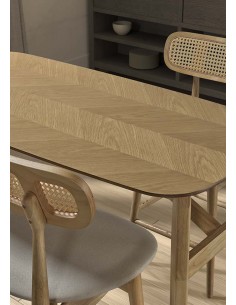 Mesa alta de design nórdico ALAIA 130 x 60, folheado de... 2