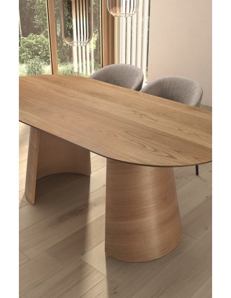 Mesa de jantar ARTES 200 x 100, madeira folheada a carvalho