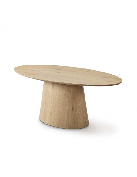 Mesa de jantar oval ARTEMIS 200 x 100, madeira folheada a carvalho
