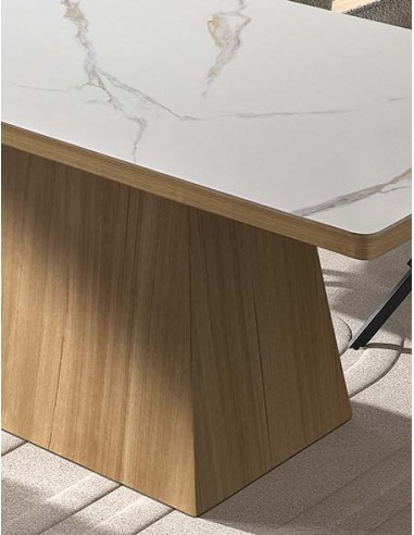 Mesa de comedor NELSHA 160 x 90 de cerámica y...