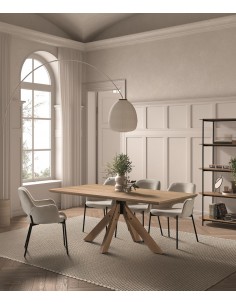 Mesa de comedor nórdica DAYA 160 x 90 chapa de roble 2