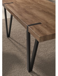 Mesa de diseño industrial WILSH 160 x 90 madera chapada... 2