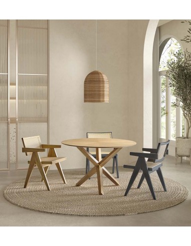 Mesa de comedor redonda NATUR 120, en madera...