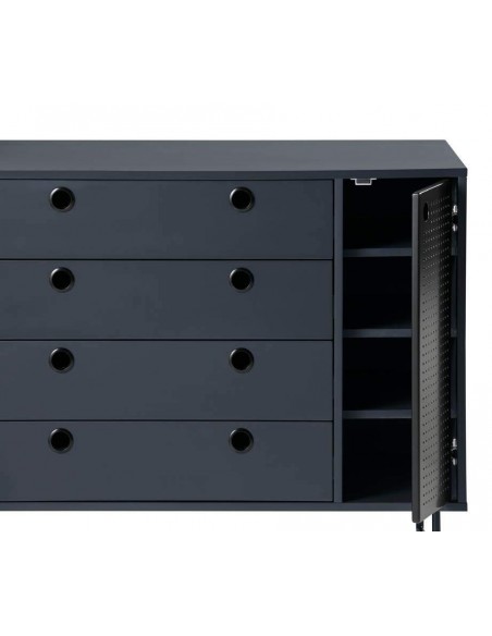 TEULAT COMODA PUNTO 97X45 NEGRO, AZUL GRISACEO TEULAT COMODA PUNTO 97X45 NEGRO, AZUL GRISACEO