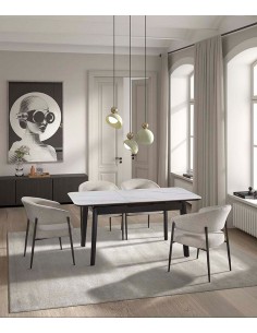 Mesa de jantar extensível ASTRA 130-160 cm em porcelânico... 2