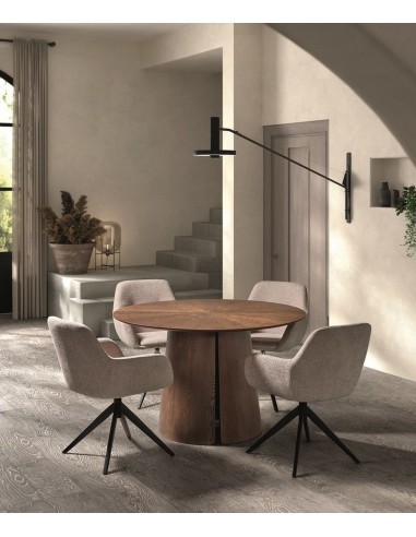 Mesa comedor redonda AURORA 120 en chapa de...