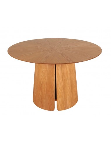 Mesa de jantar redonda Aurora 120 em folheado de carvalho