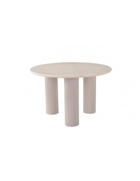 Mesa de comedor redonda LIVIA de 120 en terminado cemento estilo minimalista
