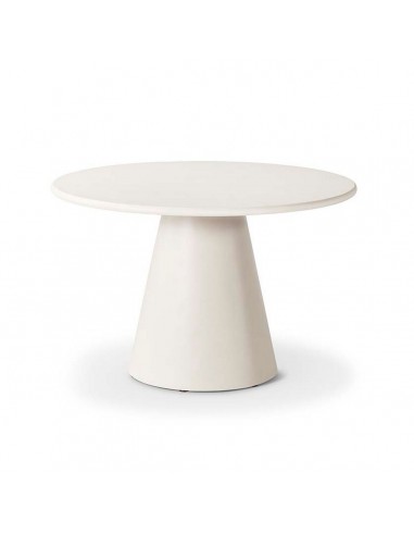Mesa de jantar redonda VÉRNA 120 em acabamento cimento minimalista