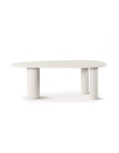 Mesa de comedor ovalada LUNNA 200x100 terminado cemento estilo minimalista