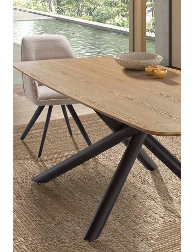 Mesa de comedor BOREAL 200x100 chapado natural...