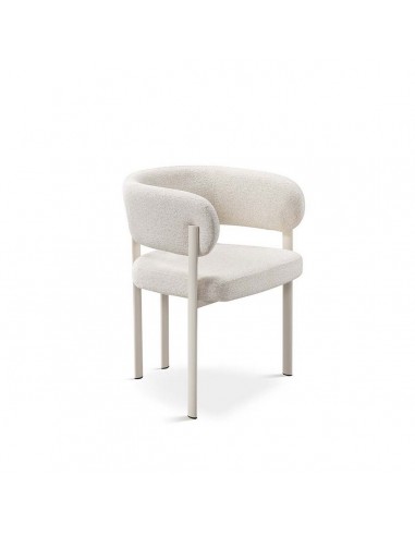 Silla de diseño de comedor DARA en tela gris y...