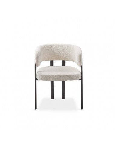 Silla de diseño de comedor DARA en tela gris y...