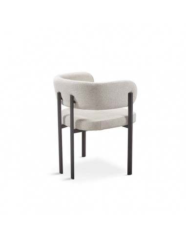 Silla de diseño de comedor DARA en tela gris y...