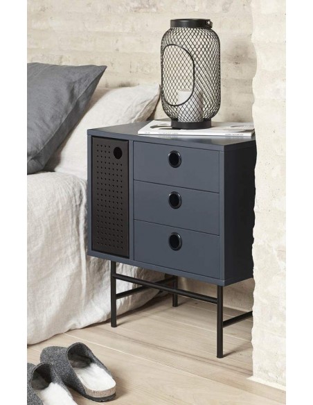 TEULAT MESINHA PONTO 48X35 PRETO, AZUL ACINZENTADO