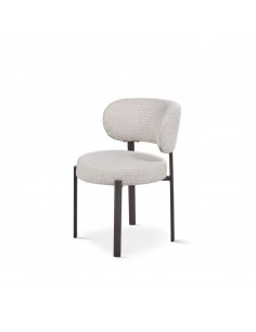 Silla de comedor moderna NUBA en tela gris metal negro