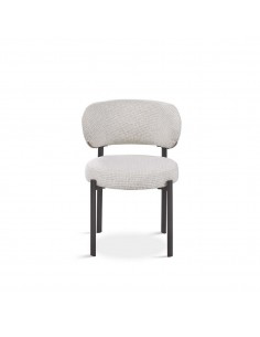 Silla de comedor moderna NUBA en tela gris metal negro 2