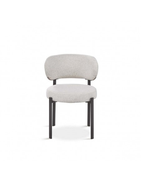 Silla de comedor moderna NUBA en tela gris metal negro