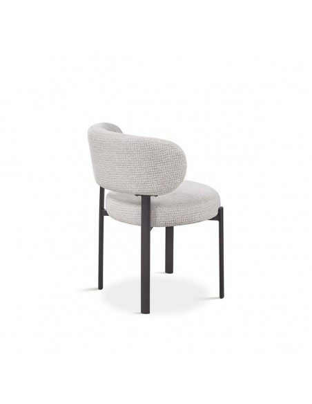 Silla de comedor moderna NUBA en tela gris metal negro