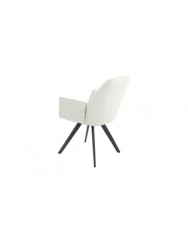 Silla de comedor tapizada AURALA en tela beige...