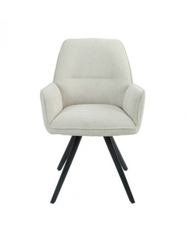 Silla de comedor tapizada AURALA en tela beige...