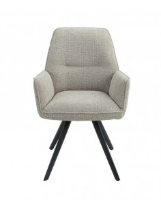 Silla de comedor tapizada AURALA en tela topo con patas... 2