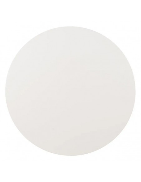 Mesa redonda Argo 100, MDF branco e aço com efeito madeira