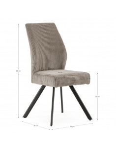 Silla comedor con muelles ensacados ANIBAL, pana y metal... 2