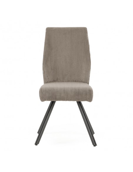 Silla comedor con muelles ensacados ANIBAL, pana y metal negro