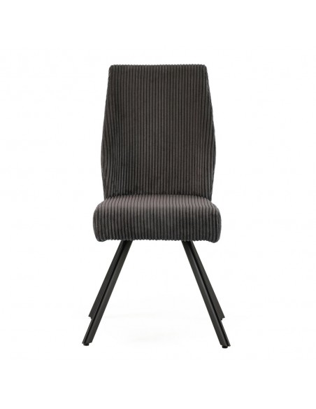 Silla comedor con muelles ensacados ANIBAL, pana y metal negro