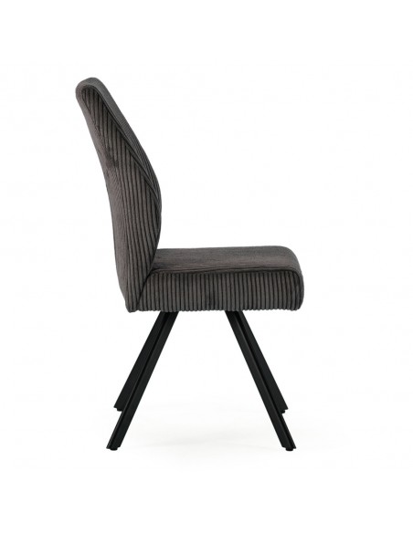 Silla comedor con muelles ensacados ANIBAL, pana y metal negro