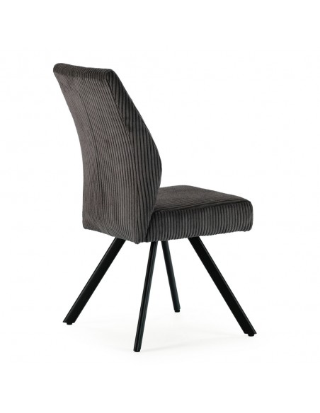 Silla comedor con muelles ensacados ANIBAL, pana y metal negro