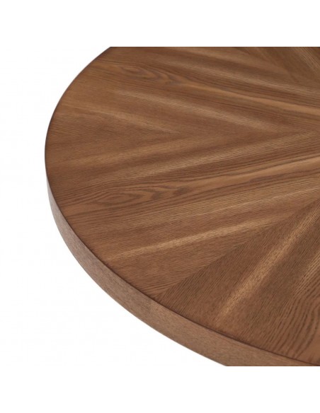 Mesa de Jantar de Design Oslo 100 em MDF acabamento nogueira e Aço preto,