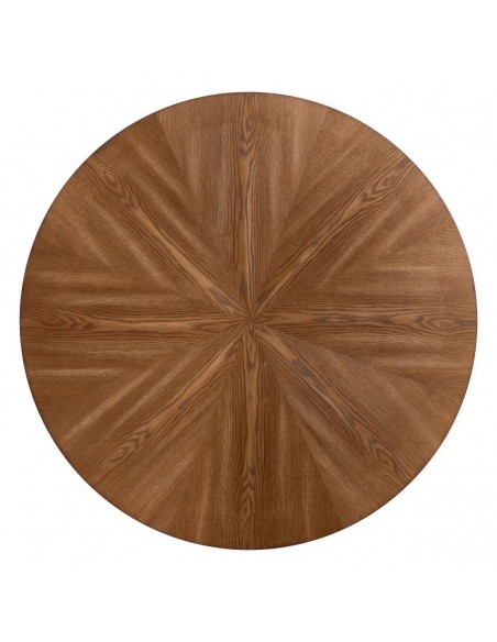 Mesa de Jantar de Design Oslo 100 em MDF acabamento nogueira e Aço preto,