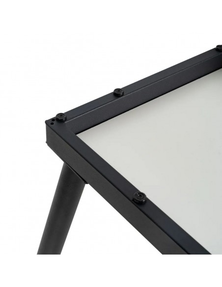 Mesa de cocina extensible PAX 90(120)x60(90), melamina natural y metal negro con apertura giratoria