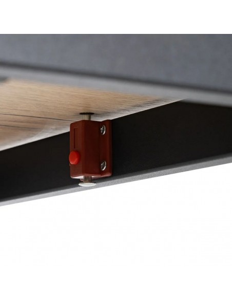 Mesa de cozinha extensível PAX 90(120)x60(90), melamina natural e metal preto com abertura giratória