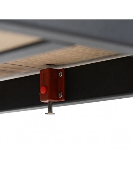 Mesa de cozinha extensível PAX 90(120)x60(90), melamina natural e metal preto com abertura giratória